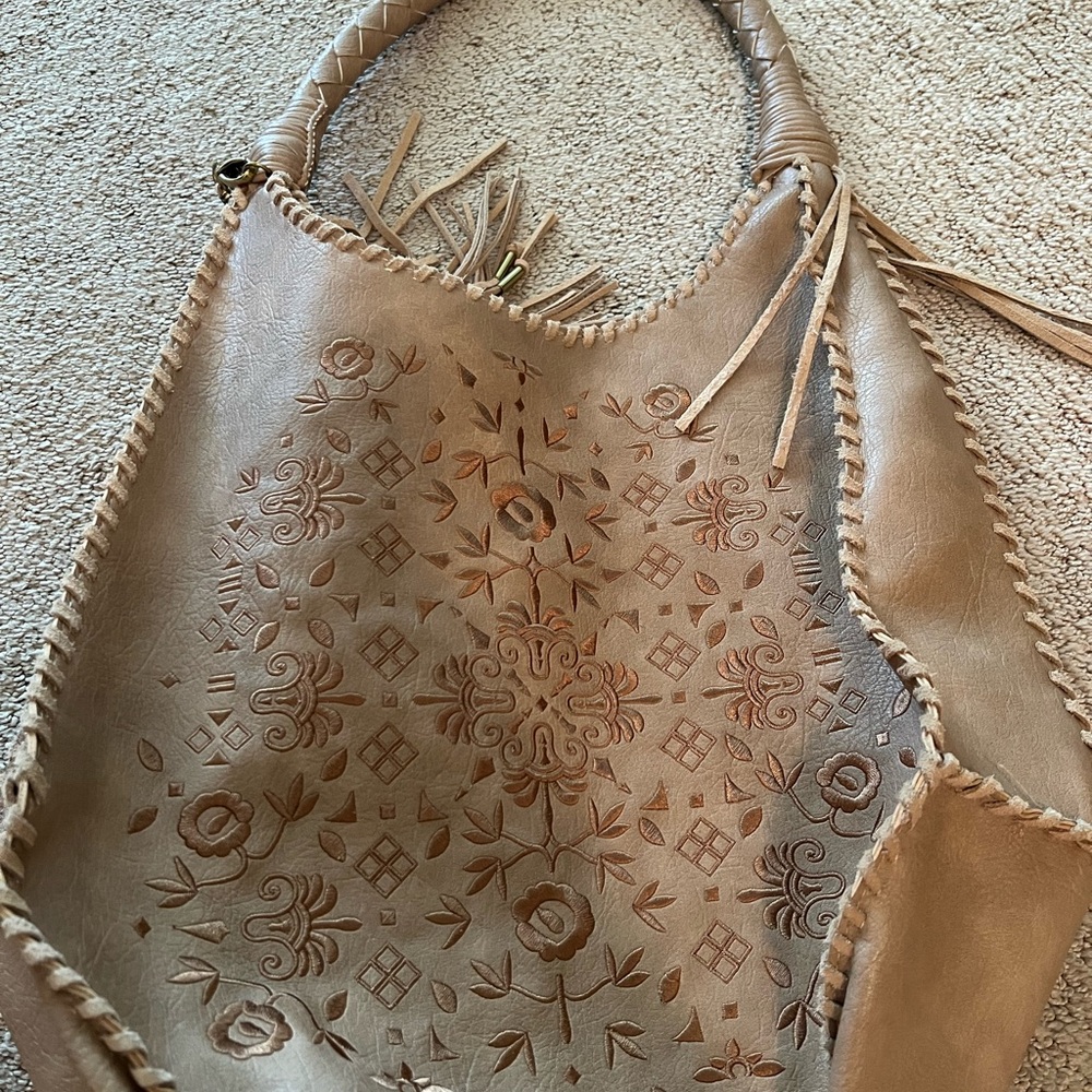 Elegant Tan vegan leather Tote Bag